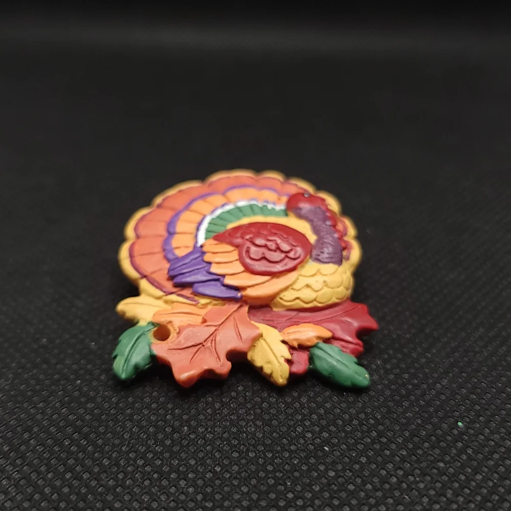 Vintage Hallmark Turkey Brooch Pin Fall Autumn Thanksgiving